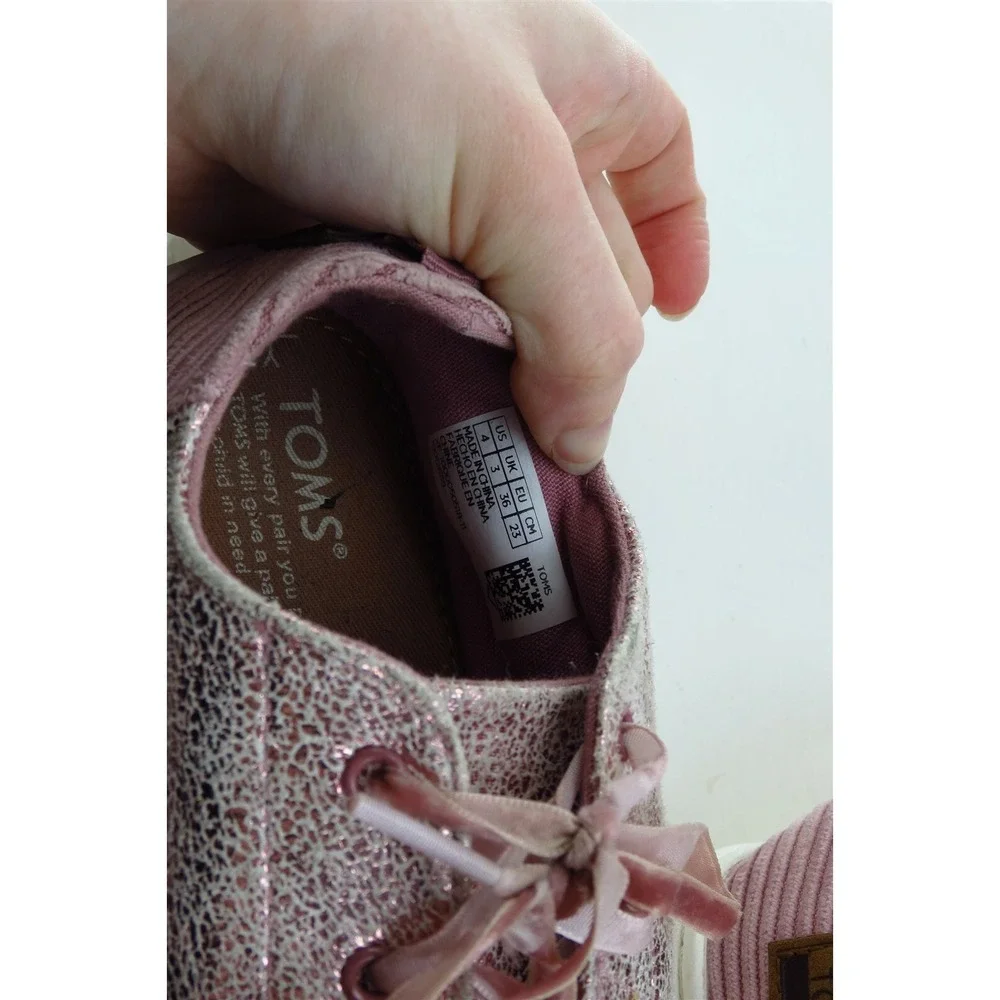 Toms Youth‎ Girls Shoes Size 4 M Pink Fashion Sneakers Synthetic